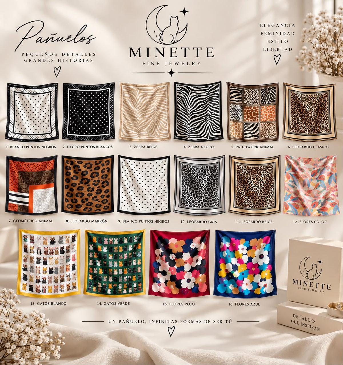 Pañuelo de Seda 70x70 – Minette Fine Jewelry
