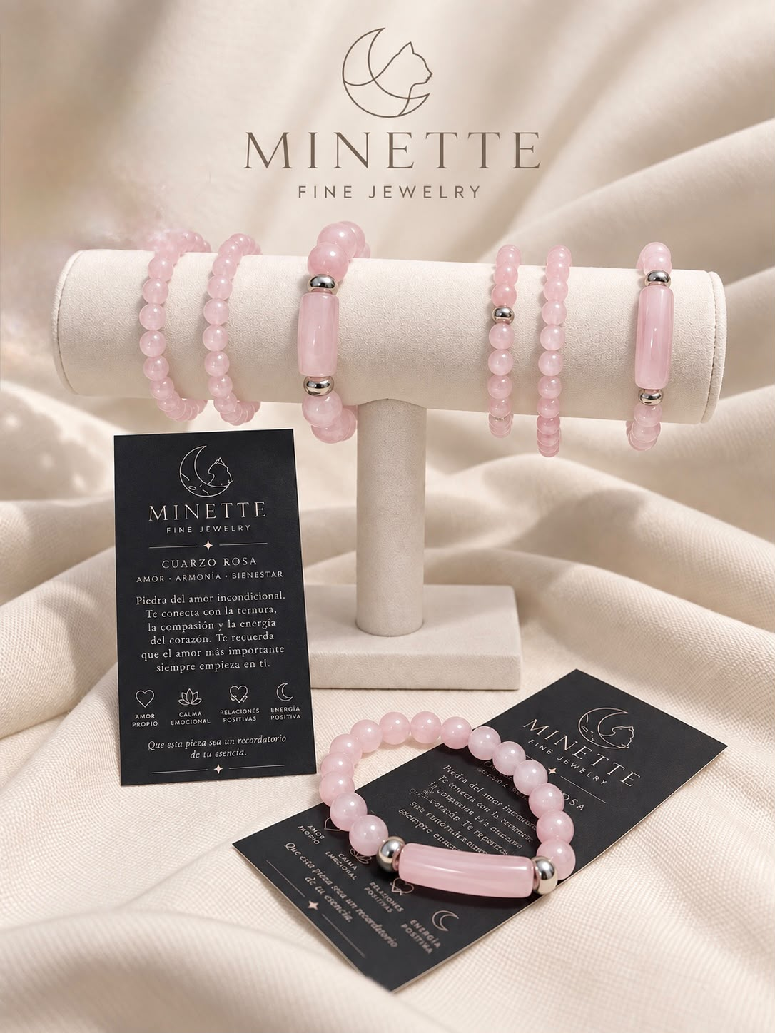Pulsera de Cuarzo Rosa - Minette Fine Jewelry