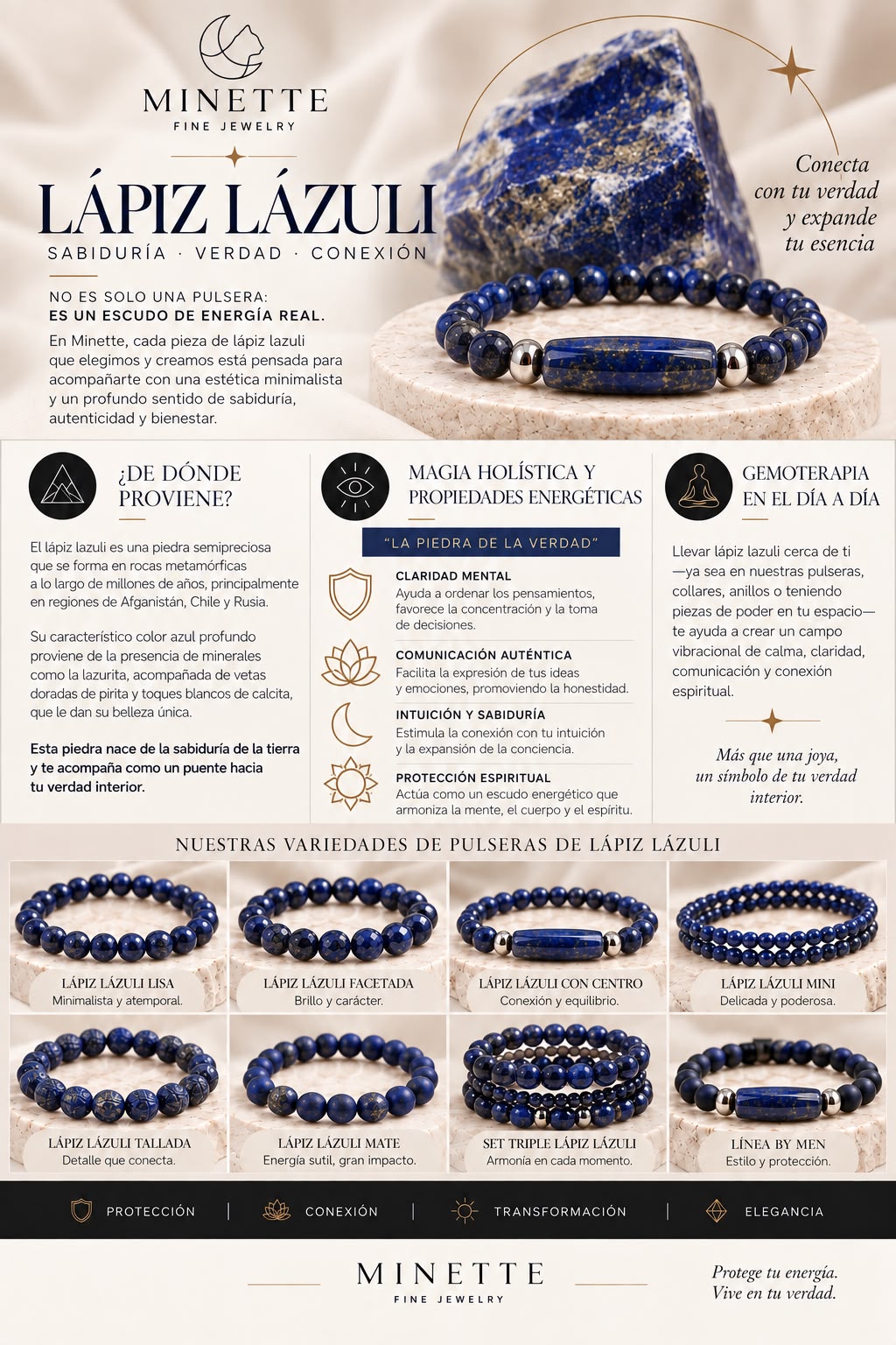 Pulsera de Lapislázuli – Minette Fine Jewelry