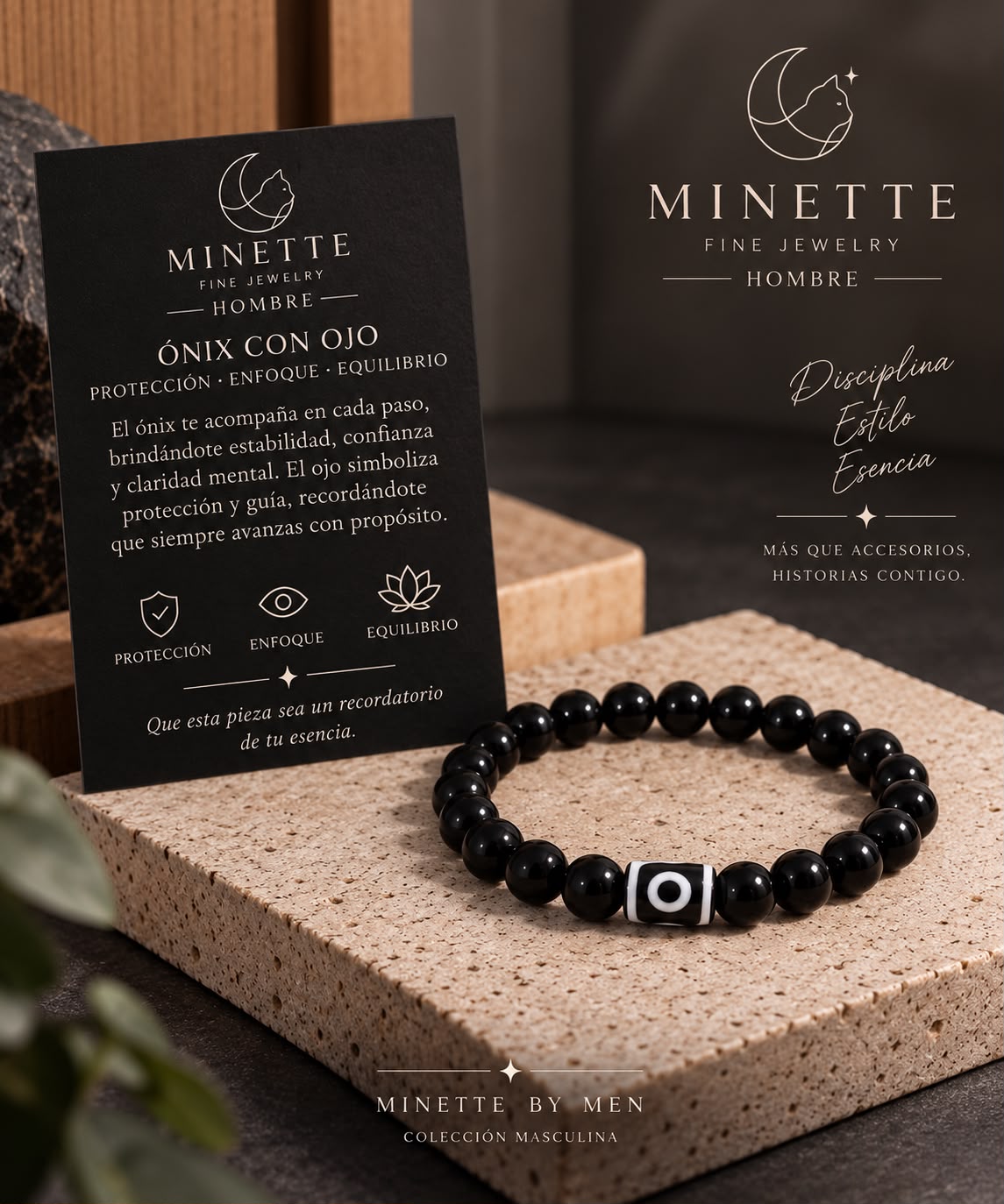 Pulsera de Ónix ( Linea Masculina ) – Minette Fine Jewelry