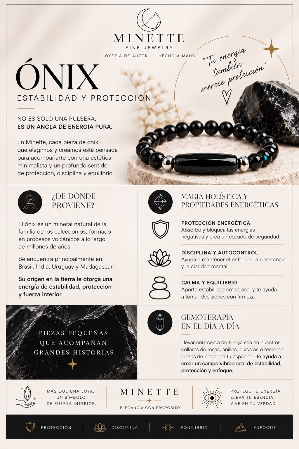 Pulsera de Ónix ( Linea Masculina ) – Minette Fine Jewelry