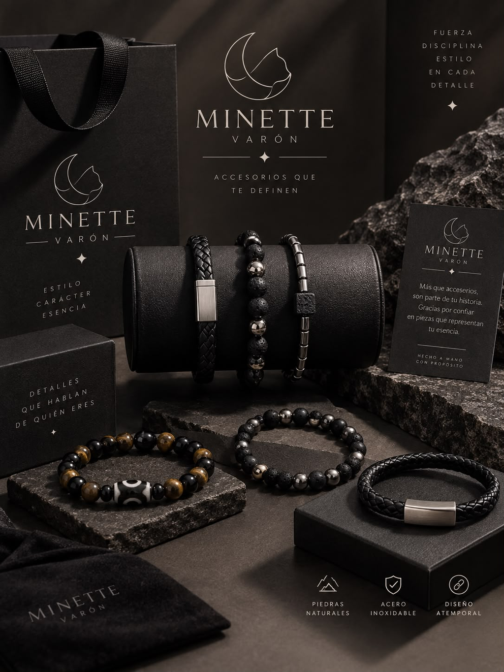 Pulsera de Ojo de Tigre (Línea Masculina) – Minette Fine Jewelry