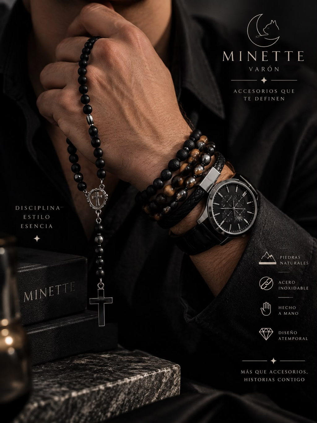 Pulsera de Ónix ( Linea Masculina ) – Minette Fine Jewelry