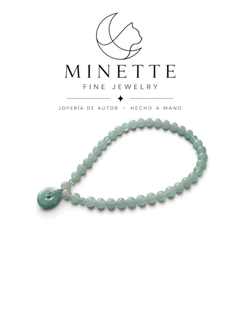Collar de Jade Natural con Colgante Bi